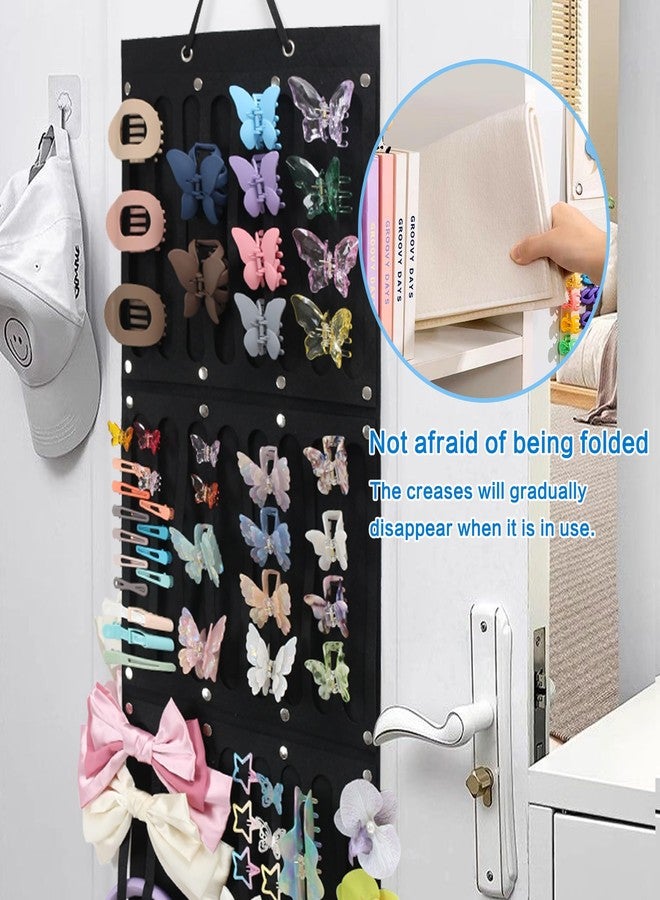 NAISIER Hanging Claw Hair Clips Storage Organizer Hair bow holder organizer for girls Hair accessories Stand Holder for Wall,Door,Closet. Large-Capacity black - Image 5